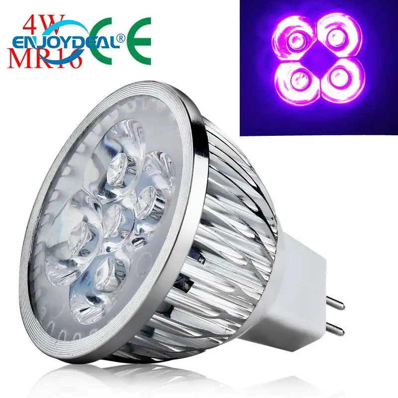 Ultra Bright 4W MR16 Base UV LED Bulb Ultraviolet LED Spotlight Bulb