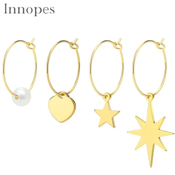 

Innopes Women Bohemia Simple Large Circle Star Drop Earrings Boho Women Elegant Earring Jewelry