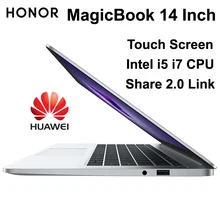 HUAWEI HONOR MagicBook, ноутбук с сенсорным экраном, 14 дюймов, с 8-дюймовым процессором Intel i7 i5 i3, 8 ГБ ОЗУ, 512 Гб SSD, 1080P дисплей, Magic Link Share2.0