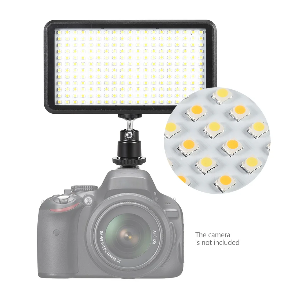 Andoer ультратонкий Светодиодный светильник для видео, панельная лампа 3200 K/6000 K 20W с регулируемой яркостью 228 шт бусин для Canon Nikon DSLR камеры DV видеокамеры