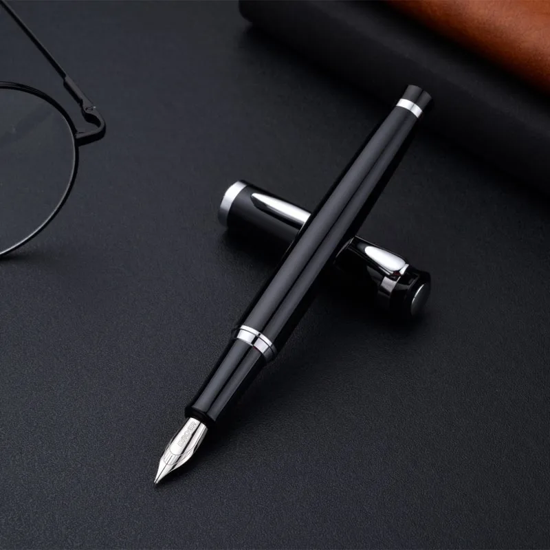 

Baoer 508 Magic Blue high quality Camouflage color Snow Blue Business Office Medium nib fountain Pen metal ink pen office kawaii