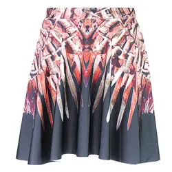 Анти-Samely Летняя мода Женская 3D Печатный узор мини-юбка средней талии плиссированная юбка Милая Сексуальная Женская юбка