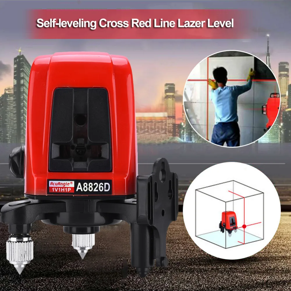

A8826D Laser Level 2 Line 1 Dots 1V1H Mini Portable 360 Self-leveling Cross Red Line Laser Level Construction Tool With Soft Bag