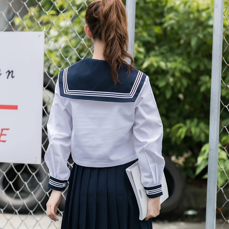UPHYD Sakura вышивка Unoiform школа японский JK наборы для девочек осень средняя школа для женщин Новинка матросский костюм
