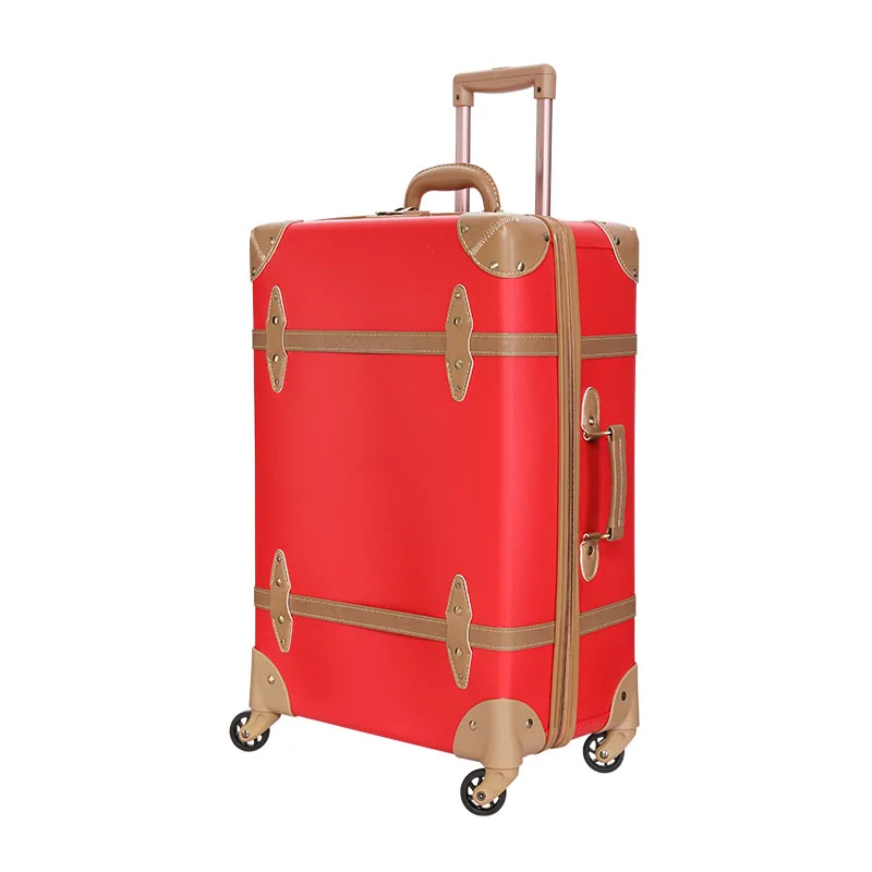Модный красный чемодан для свадьбы китайский красный кожаный чемодан для путешествий на шесте Свадебный pu pp материал высокое качество