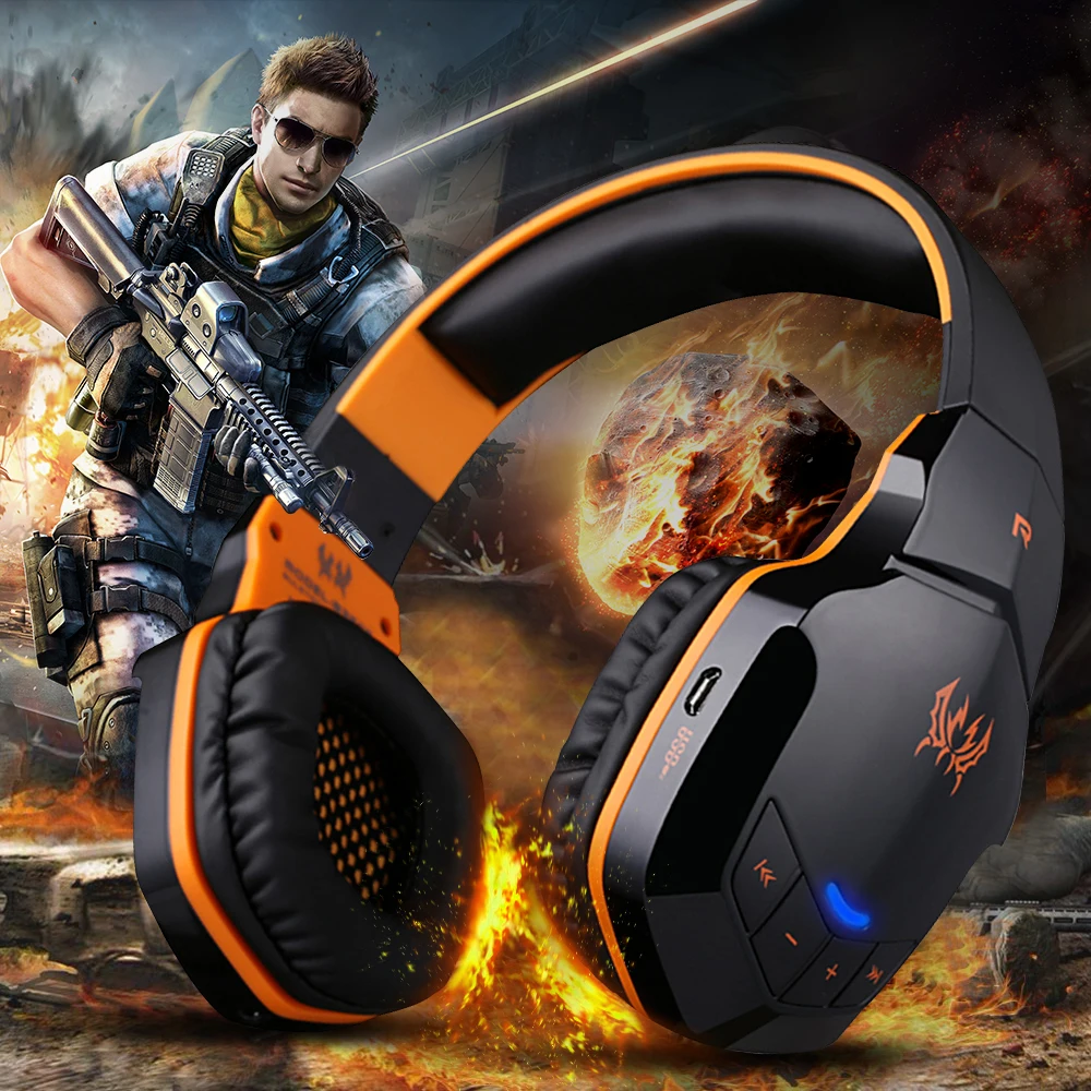 Virwir Wireless Bluetooth Gaming Headphones Earphones with mic button control 3.5mm audio Helmet gaming Headset Gamer