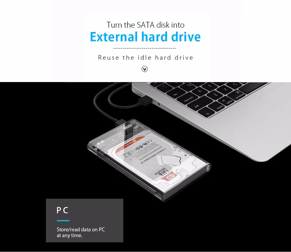 ORICO Прозрачный чехол для жесткого диска 2139U3 2,5 дюйма Sata для USB 3,0 адаптер высокоскоростной корпус жесткого диска для samsung Seagate SSD