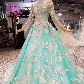 

AIJINGYU Guangdong Wedding Dresses Drees High Street Korean Robe Marriage Long Satin Gown With Train Lace Wedding Dress 2018