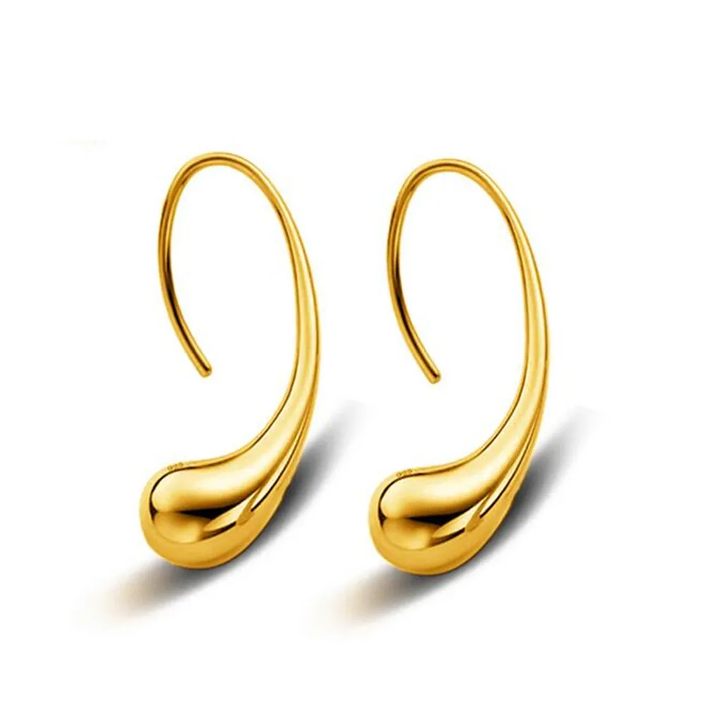 

WQQCR Free Delivery Hot Gold 18 K Earrings Water Drops Shapes Women's Fine Jewelry Gifts Spot Wholesale Gift Earrings