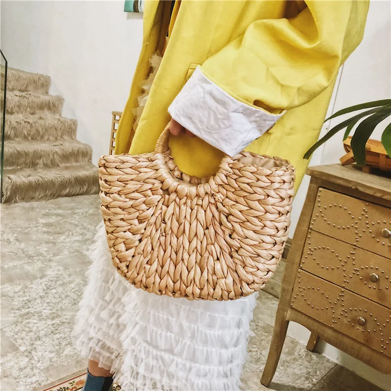 

JIHAO Brand Design Female Straw Bag Summer Ratten Shoulder Bags Crossbody Bag Large Capacity Ladies Handbag Handmade Beach Bags