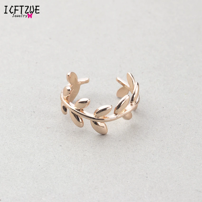 DIANSHANGKAITUOZHE Rose Gold Colour Adjustable Rings Boho Twisted Leaf Silver Toe Ring Bague Fashion Body Jewelry