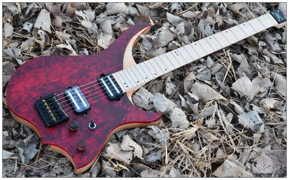 NK Headless Electric Guitar steinberger style Model red