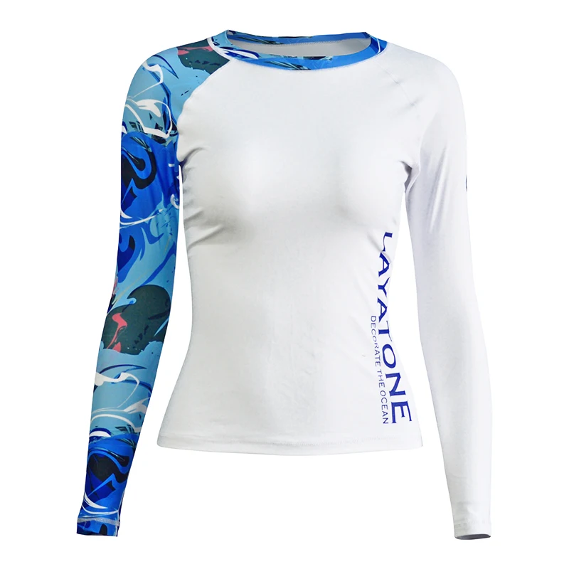 

Layatone Rash Guard Women Long Sleeves Swimwear Swimsuit UV 50+Swimming Surfing Bathing Suit Sport Beach Fitness Gym Yoga Shirts