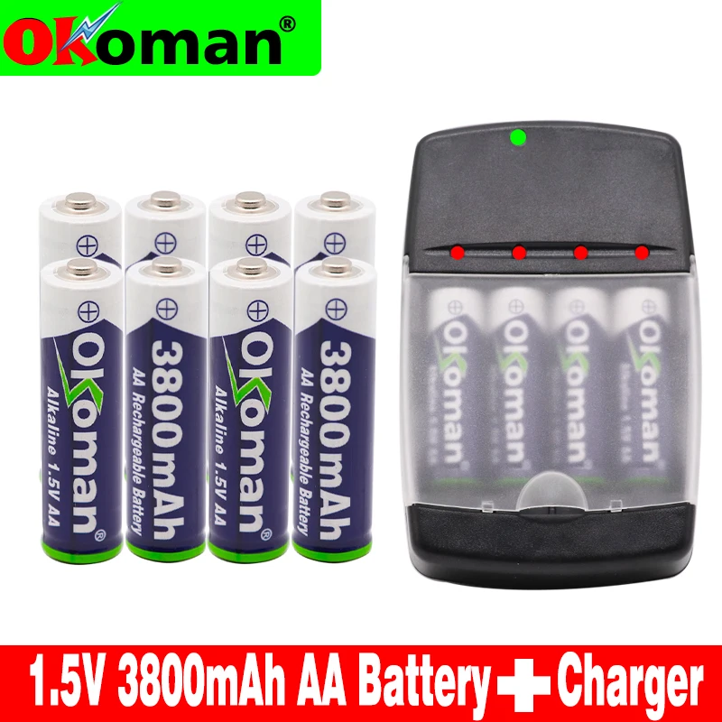 4 20 шт AA 3800mah 1 5 V Щелочная аккумуляторная батарея для легкой электрической