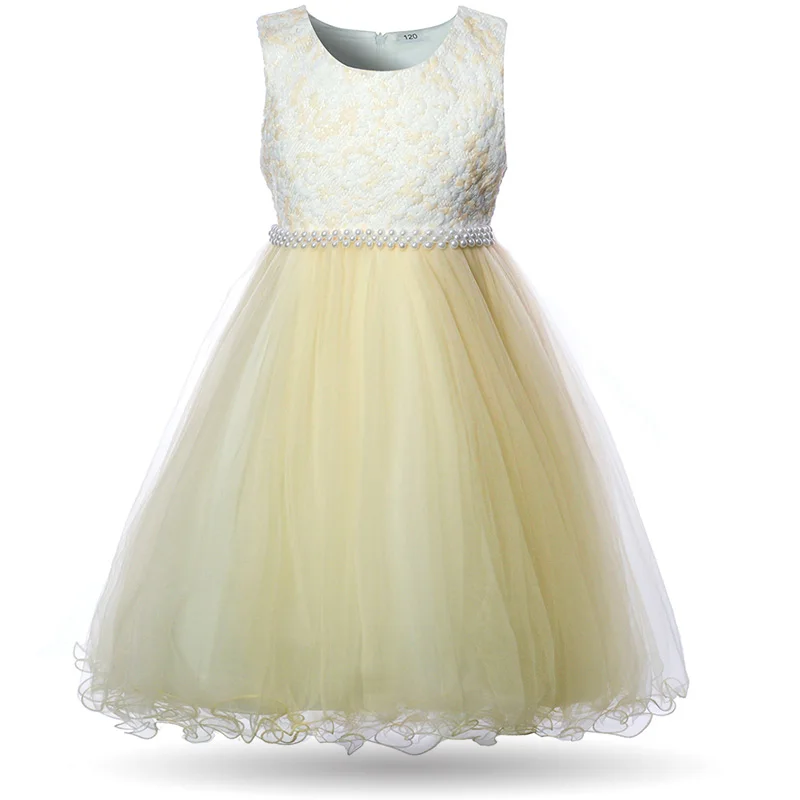 Cielarko нарядное платье с цветочным узором для девочек; элегантные Детские платья на свадьбу и выпускной; торжественное бальное платье с цветочным рисунком; Брендовое платье для малышей на день рождения - Цвет: 0217 Light Yellow