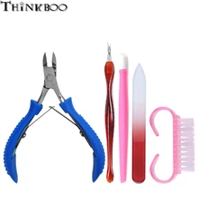 5 шт./компл. Нержавеющая сталь кутикулы ногтей Ложка Толкатель инструмент для удаления щипцы клиппер резочный набор для полировки ногтей инструменты