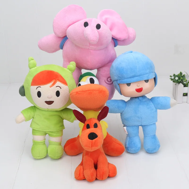 

5pcs/set Pocoyo Plush toys Pocoyo Nina Pato Elly Loula Stuffed Plush Toys Elepant Dog Duck Animal Good Gift For Children