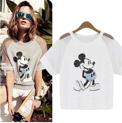 Camiseta mickey mouse mujer lentejuelas Clearance