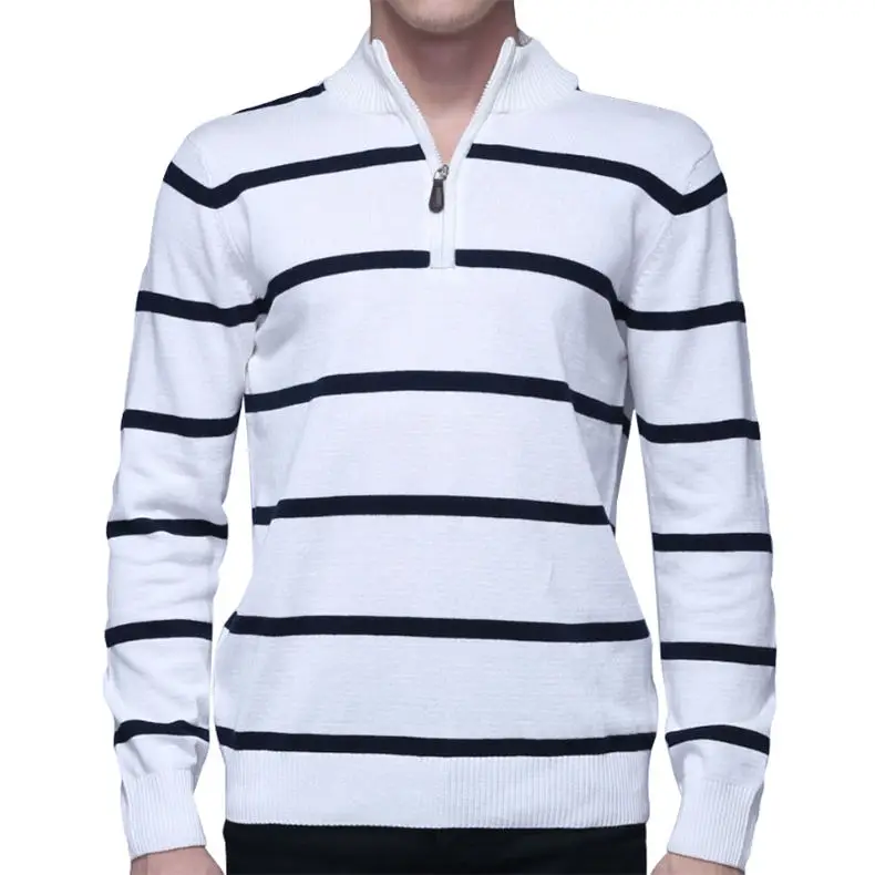 3Colors Muls Brand Polo Striped Sweater Men Pullover Winter Cotton Knitted Half Zipper Sweater Male Jumper Autumn Top Size M-3XL-01