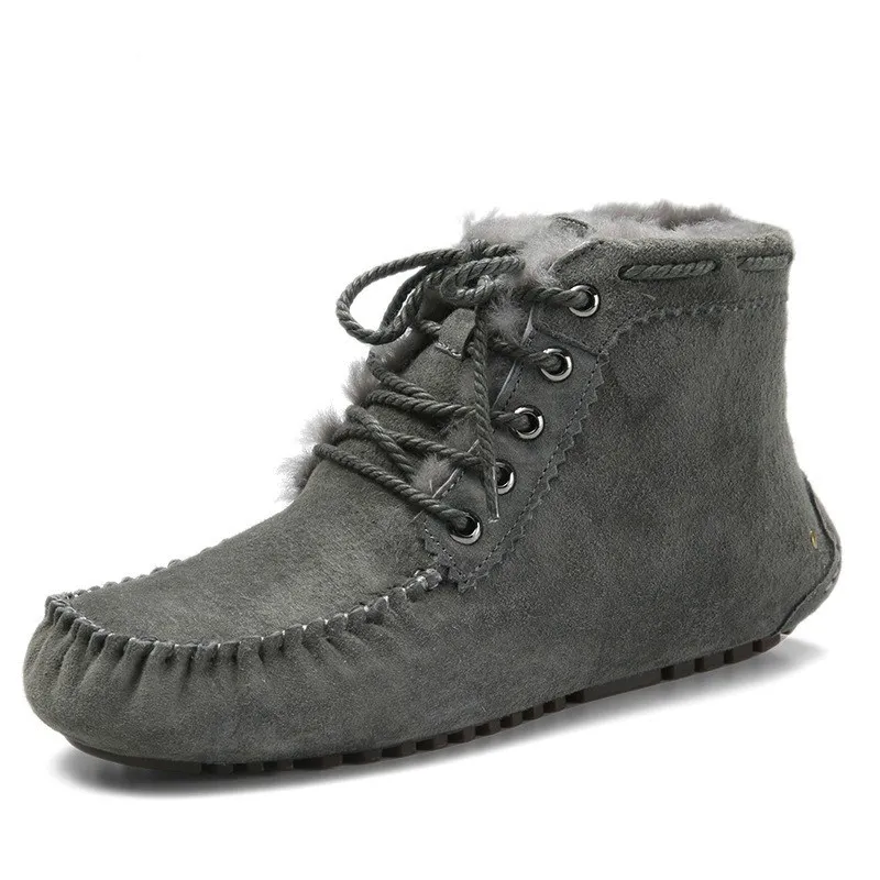Las Alta Piel Caliente Invierno khaki gris Botas De Calidad Cuero Zapatos Genuino Negro azul rosado coffee Mujer Nieve Real Plantilla Mujeres Clásicas Felpa Owq8rO