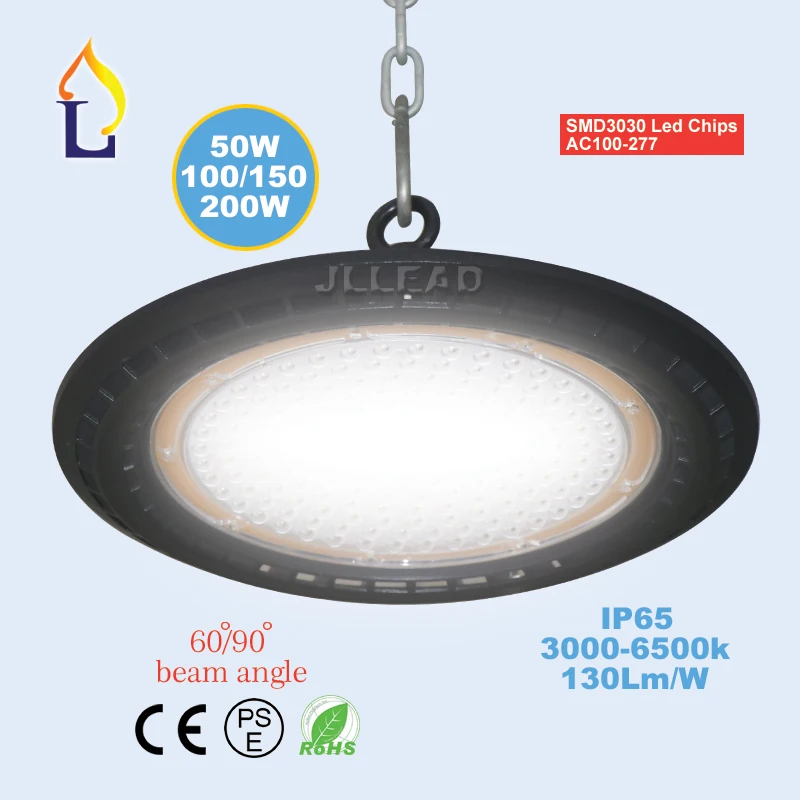 

10 pcs/lot 50W 100W 150W 200W led UFO high bay light ip65 AC100-277V outdoor lightinggood heat disspotion Industrial light led