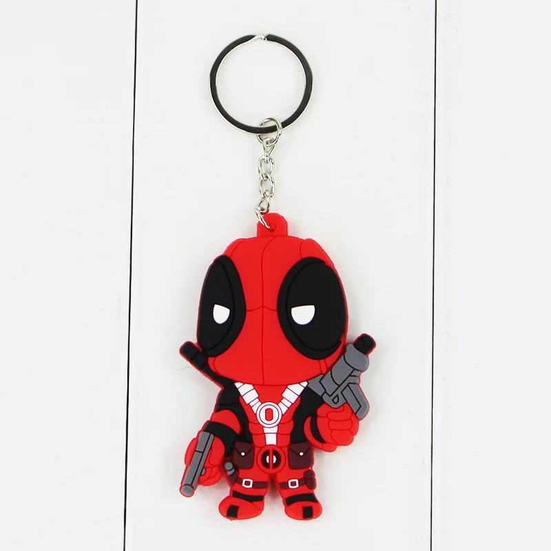 5pcs lot Marval Anime X MAN Deadpool PVC Keychain Toys Action Figures Toy Dolls For Collections