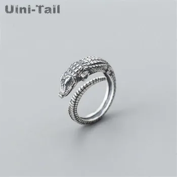 

Uini-Tail new listing 925 sterling silver retro small crocodile opening ring European and American fashion trend high quality