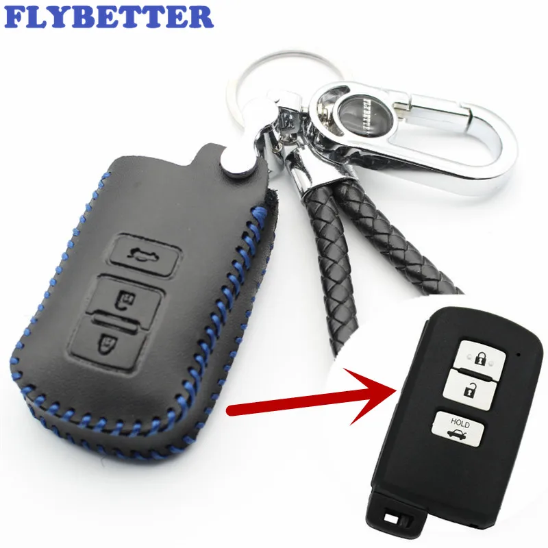Смарт чехол FLYBETTER из натуральной кожи с 3 кнопками для Toyota 12Camry/Avalon/V50 Car Styling (B)