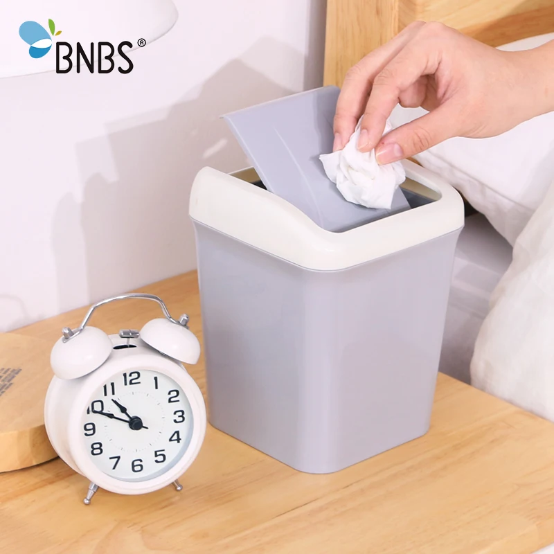 

BNBS Cute Mini Waste Bin Home Office Bathroom Trash Can Desktop Garbage Box Table Dustbin Sundries Barrel Bins Storage Box