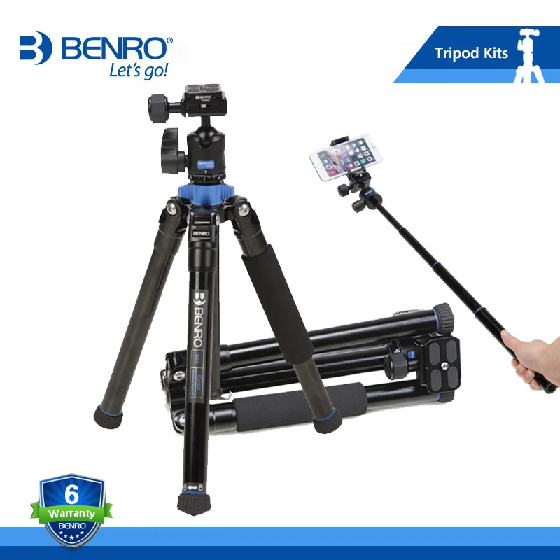 

Benro IS05 Tripod Reflexed Monopod Selfie Stick Mini Portable Tripod For Camera With H00S Ball Head 5 Section DHL Free Shipping