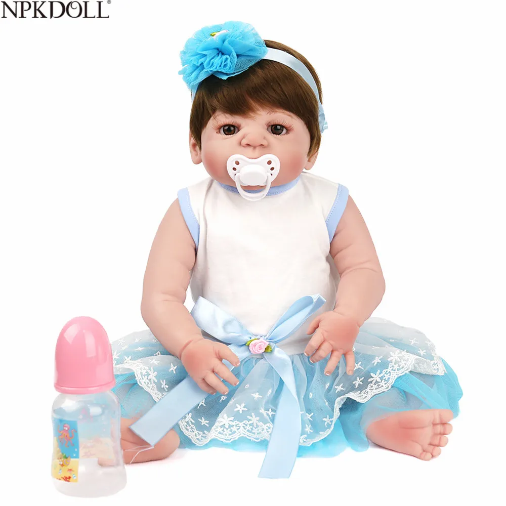 

NPKDOLL 22 inch 55cm Full Body Silicone Reborn Baby Dolls Alive Lifelike Real Dolls Realistic Reborn Babies Girl Toys Xmas Gift