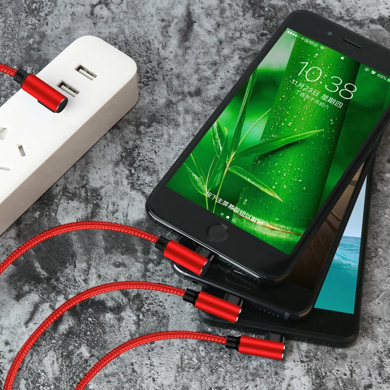 

QUWIND 3 in 1 1.5M Reversible 8Pin Type C Micro 8Pin Fast Charging Cable For iPhone 6 7 8 X iPad Oneplus Xiaomi HuaWei