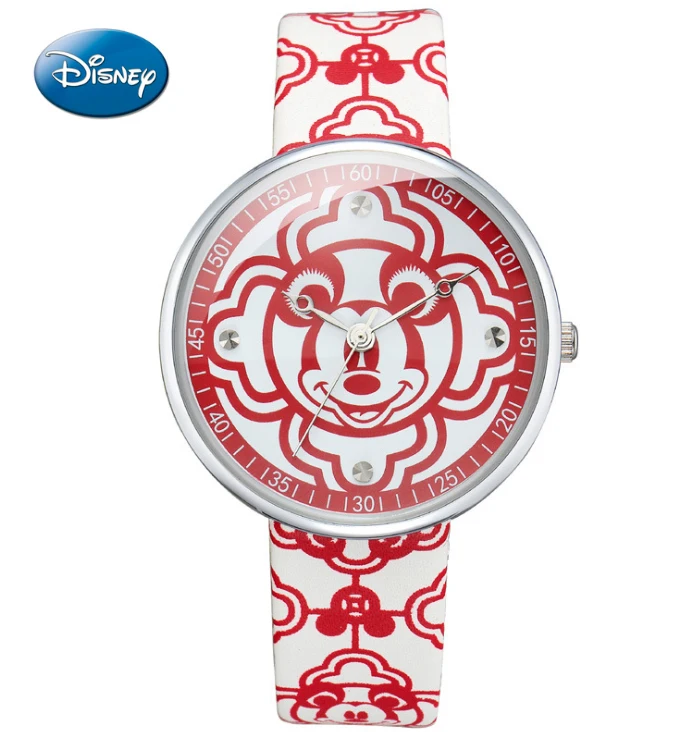 Оригинальный бренд Disney часы для мальчиков и девочек из натуральной кожи ремешок