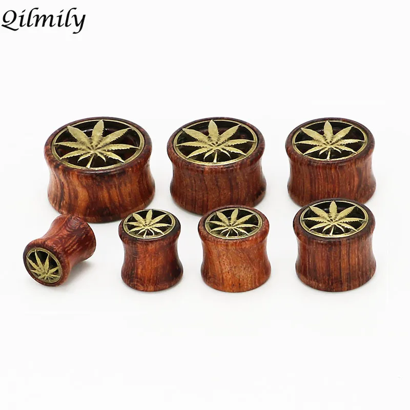 

Qilmily Hollowed Out Maple Leaf Stud Earrings for Women Men Ear Clips Sticks Double-sided Trumpet Piercing Jewelry Gift Souvenir