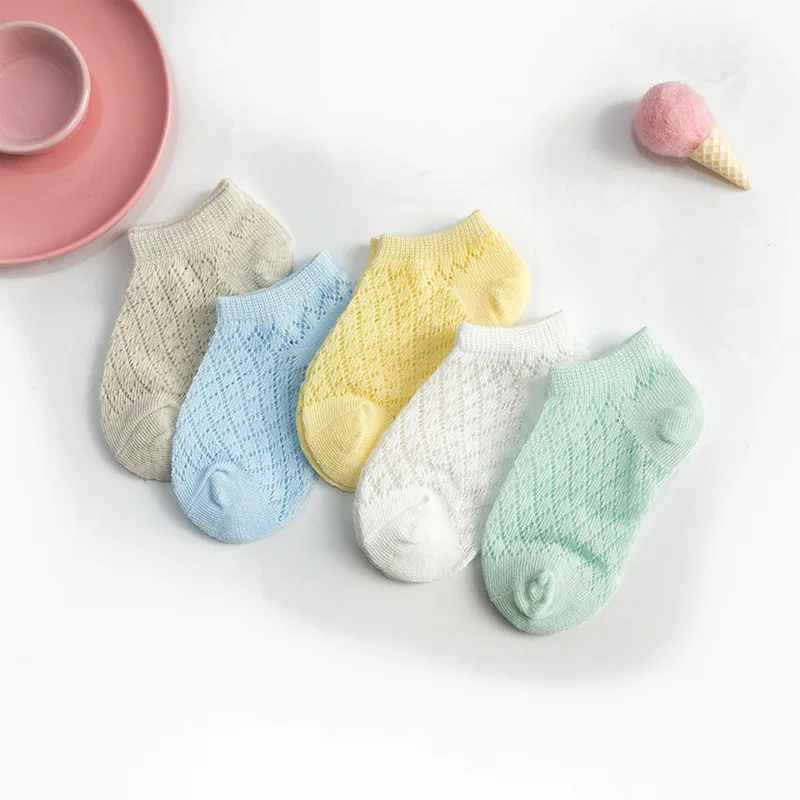 5 пар в комплекте, тонкие детские носки для малышей, летние дышащие хлопковые носки для мальчиков и девочек 0-5 лет, KF552 - Цвет: xiaogezi