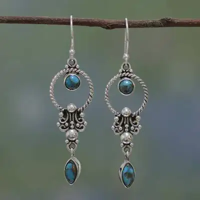 Tisonliz Винтажные висячие серьги с синим камнем для женщин, длинные висячие серьги с кристаллами, женские серьги, Мода, ювелирные изделия - Окраска металла: 2005