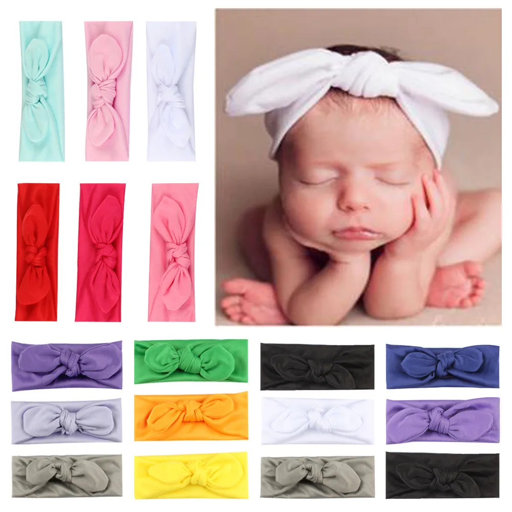 

Baby Kids Lovely 3PC Baby Kids Girls Rabbit Bow Ear Hairband Headband Turban Knot Head Wraps HOOLER