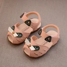Летние сандалии с рисунком для маленьких девочек 1 года, нескользящая Мягкая Обувь для новорожденных, модная обувь принцессы