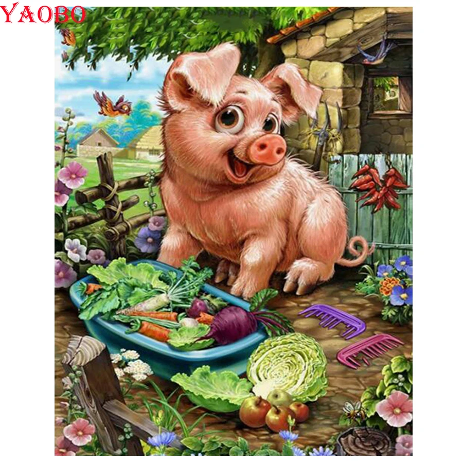 

Farm animal pig Diamond Painting Diamond embroidery 5D diy diamond mosaic diamond paint daimond painting full square round drill