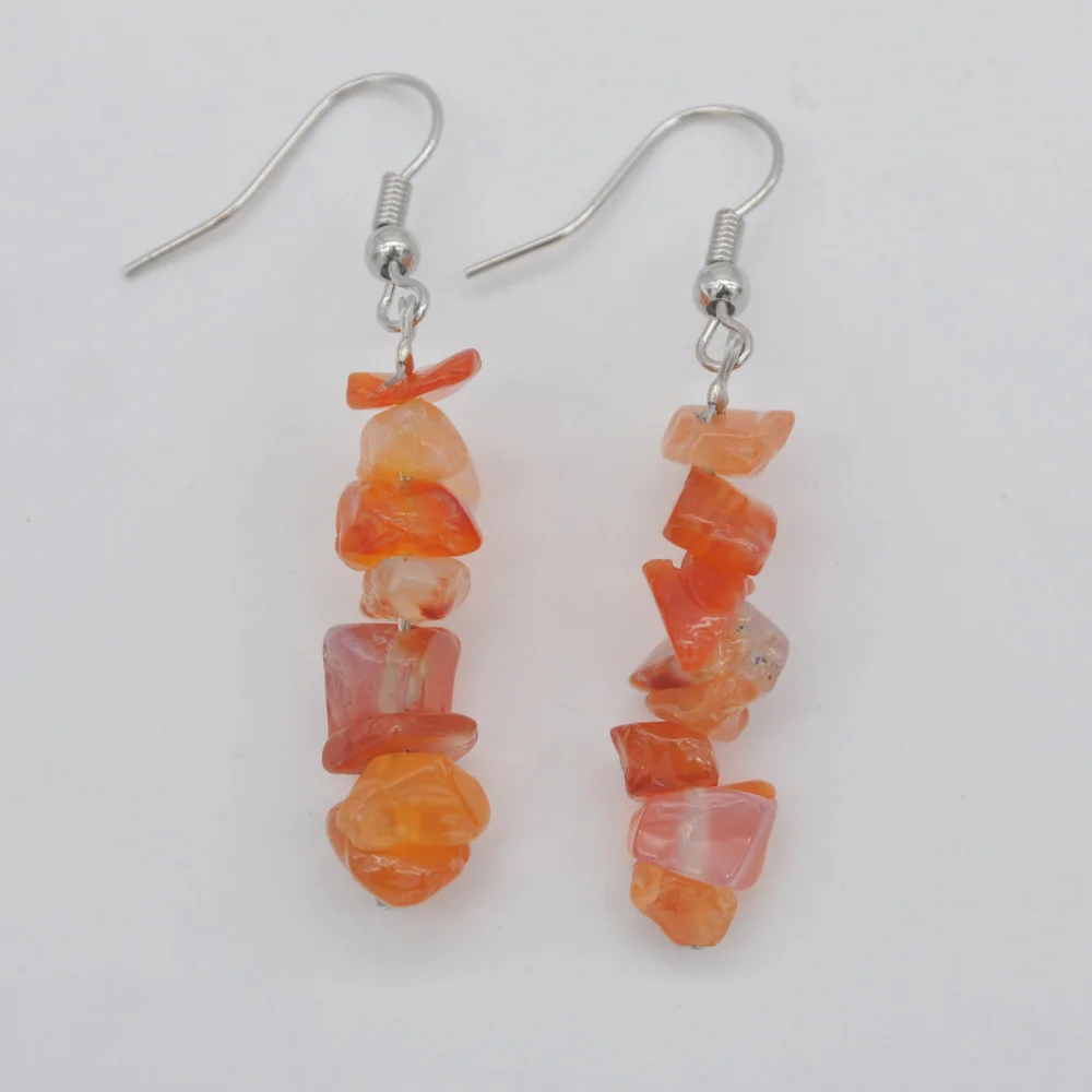 

Lucky Handmade Red Carnelian Beads Earrings Jewelry For Woman Gift T187