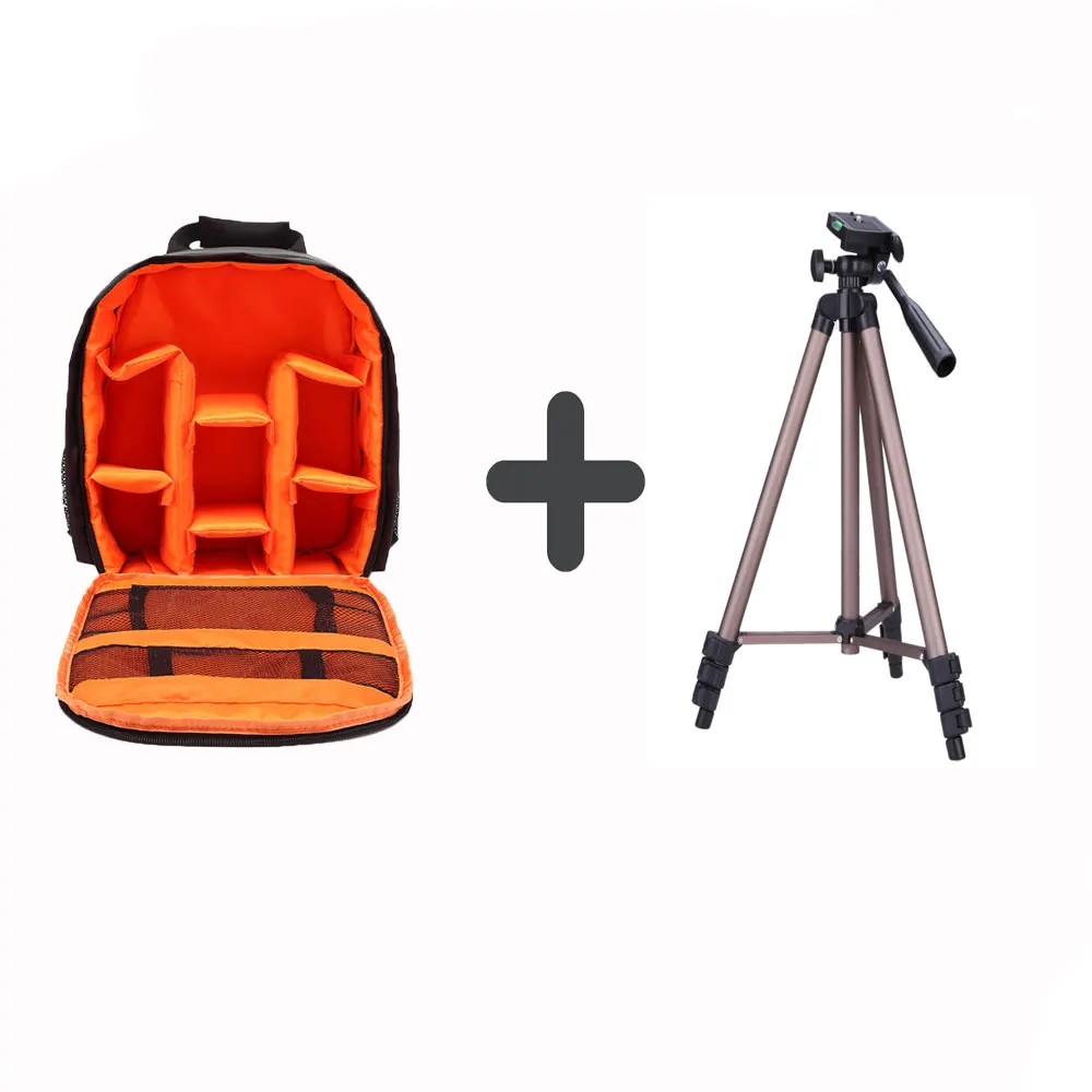 Сумка/фоторюкзак для фотоаппарата видео чехол для фотоаппарата Водонепроницаемый через плечо фурнитура для сумок для Nikon/для Canon /DSLR - Цвет: Orange with tripod B