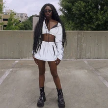 Для женщин вечерние ночник плотная мини-юбка Модные женские хип хоп повседневное молния юбки для Модные летние женская одежда