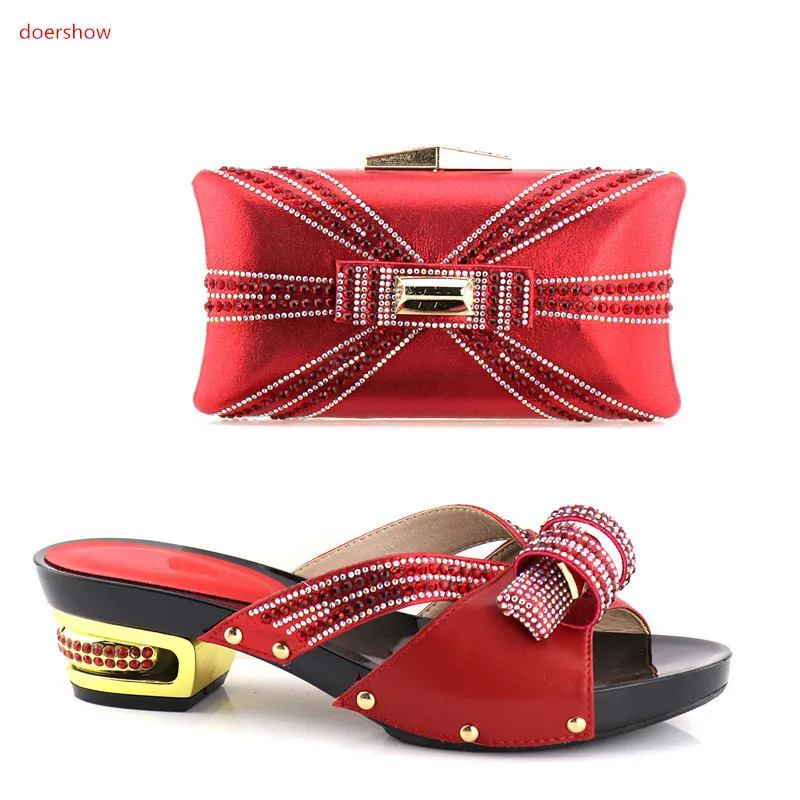 

doershow Nigerian Party Shoe and Bag Sets Italian Shoes and Bags Set for party African Matching Shoes and Bags!HV1-15