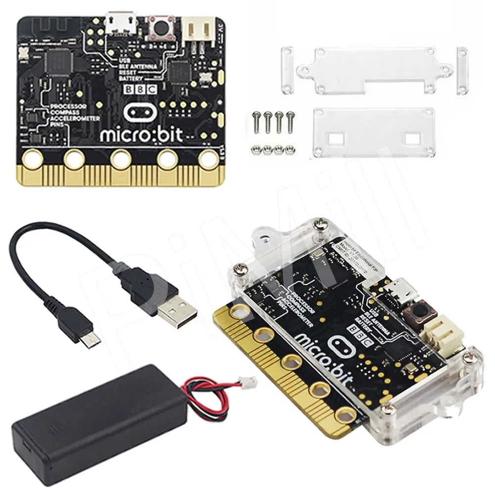 BBC Micro: bit Go Starter Kit чехол макетная плата расширения USB кабель для обучения программированию детей - Комплект: Комплект 1