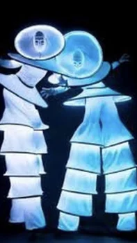 

WYY Stilts walker men's White LED Dress Costume women's LED Robot Stage performance