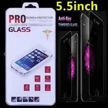 50 шт. 9 H анти-шпионское надежное Закаленное стекло Защитная пленка для экрана анти шпион для iPhone6 plus с розничной упаковочной коробкой