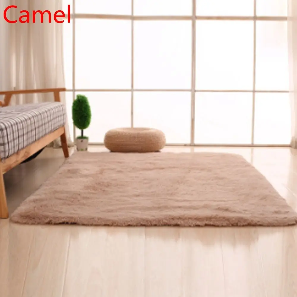 Soft Shaggy Carpet For Living Room European Home Warm Plush Floor Rugs fluffy Mats Kids Room Faux Fur Area Rug Living Room Mats - Цвет: camel