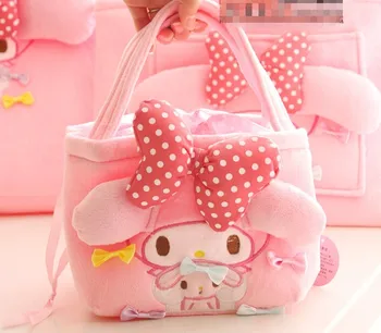 

IVYYE 1PCS PINK Melody Fashion Portable Plush Lunch Bags Cartoon Picnic Bag Food Box Tote Storage For Women Girls Kids NEW