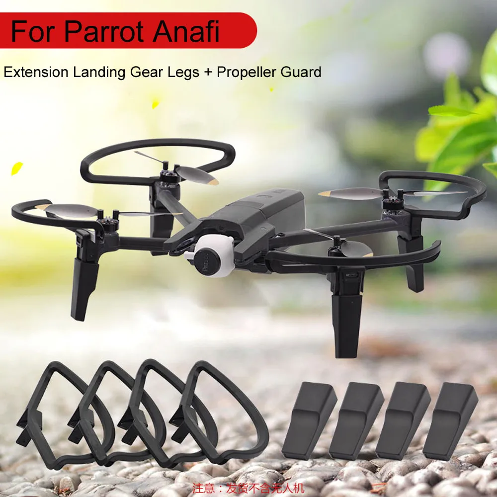 

4PCS Landing Gear Extension Legs Propeller Props Guard Protector + Extension Landing Gear Legs For Parrot Anafi Accessory
