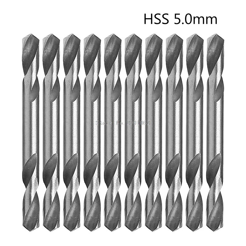 10Pcs Set 5mm HSS Double Ended Spiral Torsion Drill Tools Drills B119